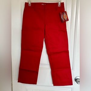 Dickies Girl 875 Work Pants Original A Legend in Work Size 0 Red Capris AL875G